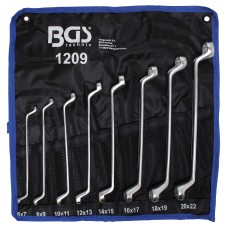 Double Ring Spanner Set | offset | 6 x 7 - 20 x 22 mm | 8 pcs.