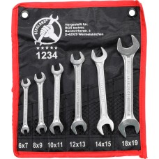 Double Open End Spanner Set | 6 x 7 - 18 x 19 mm | 6 pcs.