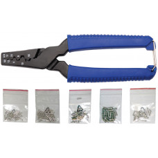 Crimping Tool for Cable End Sleeves | incl. 150 Cable Terminals | 175 mm