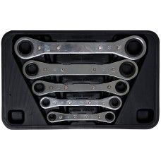 Double Ended Ratchet Wrench Set, straight, reversible | 6 x 8-19 x 22 mm | 5 pcs.