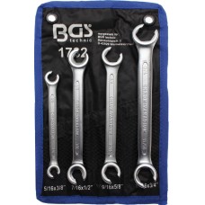 Double Ring Spanner Set, open Type | Inch Sizes | 4 pcs.