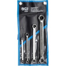 Double Ring Spanner Set with E-Type Ring Heads | E6 x E8 - E20 x E24 | 4 pcs.