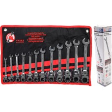 Ratchet Combination Wrench Set | flexible Heads | 8 - 19 mm | 12 pcs.