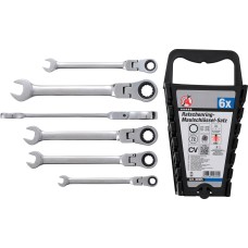 Ratchet Combination Wrench Set | flexible Heads | Inch Sizes | 1/4