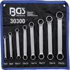 Double Ring Spanner Set | extra flat | 6-22 mm | 8 pcs.