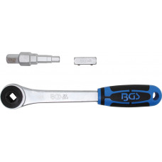 Push-through Ratchet with Adaptor and Step Wrench | internal square 12.5 mm (1/2