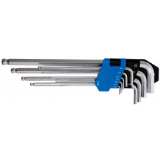 L-Type Wrench Set | extra long | internal Hexagon / internal Hexagon with Ball Head 1.5 - 10 mm | 9 pcs.