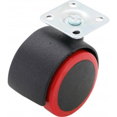 Double Castor Wheel | red/black | 50 mm